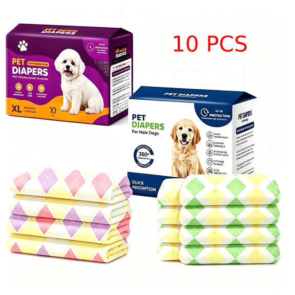 Female Dogs (1‑2.2 lb) Disposable Dog Diapers Absorbent Pet Diapers for Heat Period & Incontinence