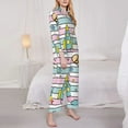 thumbnail image 3 of Yiaed Space Doodle Print Pajamas Women's Long Sleeve Sleepwear Soft Button Down Loungewear Pjs Lounge Set Nightwear Womens Pajama Pants-XX-Large, 3 of 7