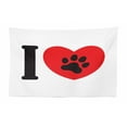 thumbnail image 1 of Paw Print Tapestry, Simplistic Heart Shaped Frame Dogs and Cats on Plain Background, Fabric Wall Hanging Decor for Bedroom Living Room Dorm, 2 Sizes, White and Charcoal Grey, by Ambesonne, 1 of 1
