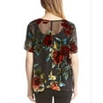 thumbnail image 2 of Karen Kane Womens Velvet Burnout Pullover Blouse, Black, Small, 2 of 2