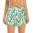 thumbnail image 2 of Fuzoiu Cactus Plants1 Print Women's Athletic Shorts, Double-Layer Running Shorts with Pocket,Women's Workout Shorts for Yoga, Gym, and Workouts-XX-Large, 2 of 7