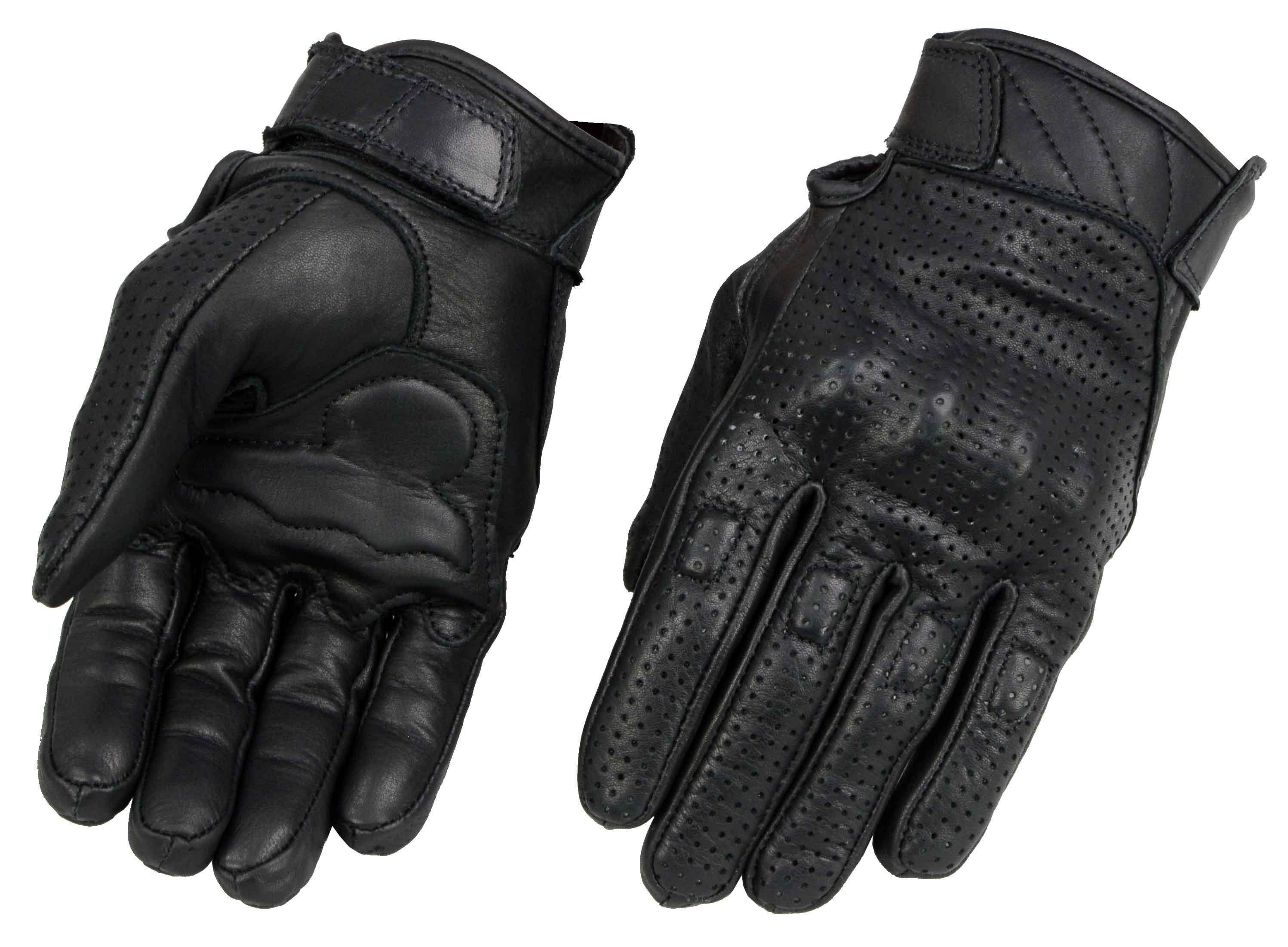 Milwaukee Leather Men's Perforated Leather Gloves w/ Rubberized