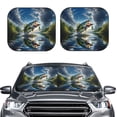 thumbnail image 2 of Vsdgher Largemouth Bass Jumping Out of The Water Print Car Windshield Sun Shade, Reflective Sunshade Window Sunshade Sun Visor Protector Fit for Cars,Trucks,SUVs-Medium, 2 of 6