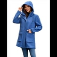 thumbnail image 4 of Chaquetas Softshell Impermeables para Mujer, Abrigos Cálidos con Forro y Capucha, Chaqueta Impermeable Larga. Azul Marino XXL, 4 of 10