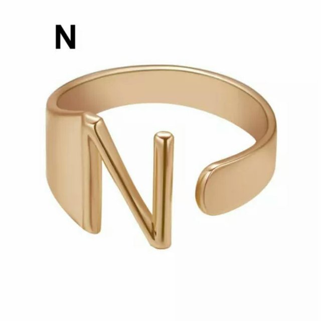 CUITING Fashion Adjustable Initial Alphabet Letter A-Z Ring Finger Rings Women Jewellery-Silver C