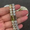 OPALRY Hip Hop Mens Tennis Bracelet Ice Out Gold Silver Chain Bling CZ