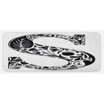thumbnail image 1 of Letter S Kitchen Mat, Natural Floral Design Monochrome Style Uppercase Typography Silhouette Blooms, Plush Decorative Kitchen Mat with Non Slip Backing, 47" X 19", Black White, by Ambesonne, 1 of 1