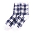 thumbnail image 7 of Daznico Women Mid Crew Fuzzy Socks Classic Plaid Thermal Soft Stretch Cozy Slouchy Stockings for Winter Indoor Sleep Daily Casual Loungewear, 7 of 7