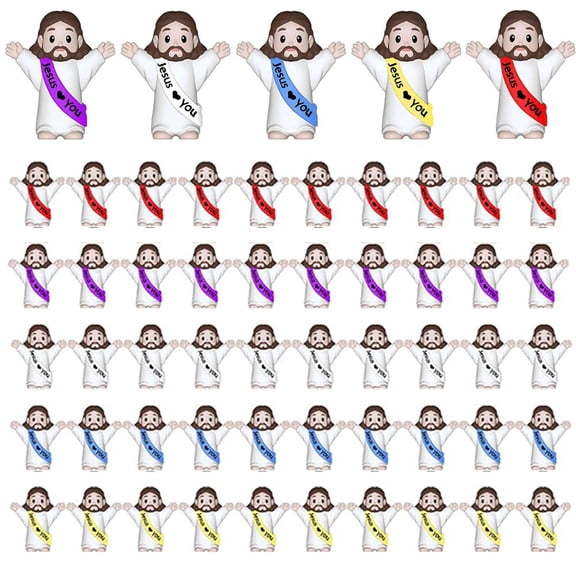 Jesus Miniature Figurines – "Jesus love You" Inspirational Figures, 50-Piece Pack for Faith-Based Gifts & Decor