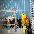 thumbnail image 4 of Colorful Wood Block Biting String Cotton Rope Balance Hanging Chewing Playing Bird Toy Parrots Swing Supplies Accessory, 4 of 9