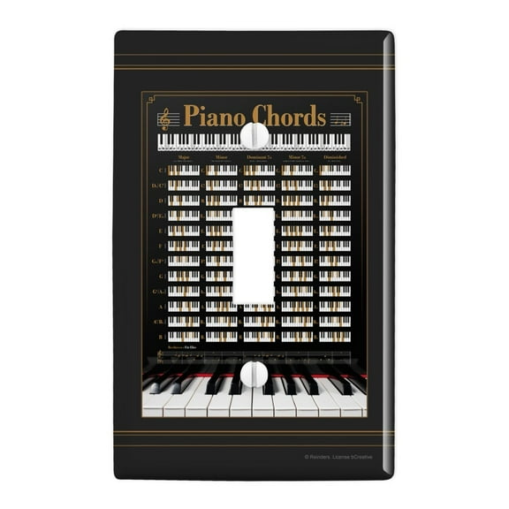 Piano Chords Music Plastic Wall Decor Toggle Light Switch Plate Cover
