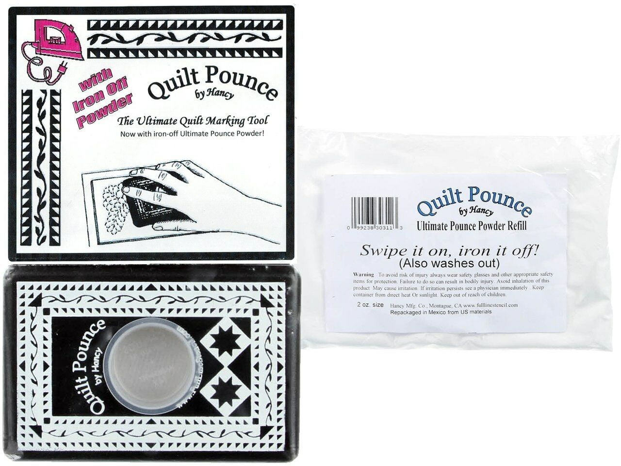 Bundle of Ultimate Quilt Pounce Stencil Chalk Transfer White Powder