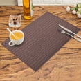 thumbnail image 6 of Placemats Set of 8 for Dining Table, Table Placemats, Rectangular PVC Vinyl, 18x12 Inches - Brown, 6 of 8