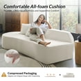 thumbnail image 6 of Aukfa Curved Couch Minimalist Style Comfy Sofa for Living Room, Compressed Couch, Chenille, Beige, 6 of 11