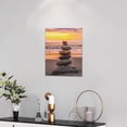 thumbnail image 3 of Zen Stone Wall Decor Sunset Pictures Wall Art Life Spiritual Canvas Print Zen Meditation Painting Framed Home Artwork for Office Bathroom Yoga Room 12"x16", 3 of 6