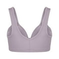 thumbnail image 4 of Vibrex 3PC Women's Front Closure Bra Full Coverage Wirefree Comfortable Bras Non Padded Plus Size Solid Color Wide Shoulder Strap Women's Wireless Bra Back Smoothing Bras Running Sports Bras, 4 of 9