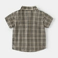 thumbnail image 6 of FLMEI 1-6 Years Little Boys Cotton Shirts Tops Short-Sleeved Tee Shirts Plaid Shirt Button Blouses for Kids Toddler, 6 of 8