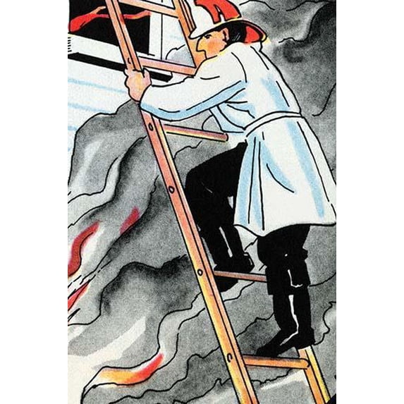 Climbing the Ladder in Harms Way-Fine Art Canvas Print (20" x 30")