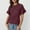 Wine, variant on Women Tops Casual Basic T Shirts Loose Fit Crewneck Short Sleeve Summer Solid Color Tee Shirt Top Athletic Tops for Women Long Sleeve Ladies Long Sleeve T Shirt New Day Womens Shirt Juniors Active