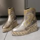 thumbnail image 3 of NECHOLOGY Botas Mujer Adulto Femenino Zapatos Botines de mujer Botas de moda para mujer con altura interior elevada, botas altas de estilo antiguo, botas bordadas para mujer, botas (Gold, 7), 3 of 7