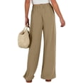 thumbnail image 6 of FASHIONPANT Fashion Casual Pants For Women Linen Wide Leg Loose High Waist Beach Haren Pockets Pants, 6 of 6