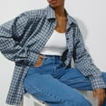 thumbnail image 4 of Qepwscx Womens Long Sleeve Tops V Neck Going Out Tops Plaid Print T-Shirts Casual Blouses Button Up Basic Tees Loose Fits Spring Fall Sweatshirt for Women, 4 of 4
