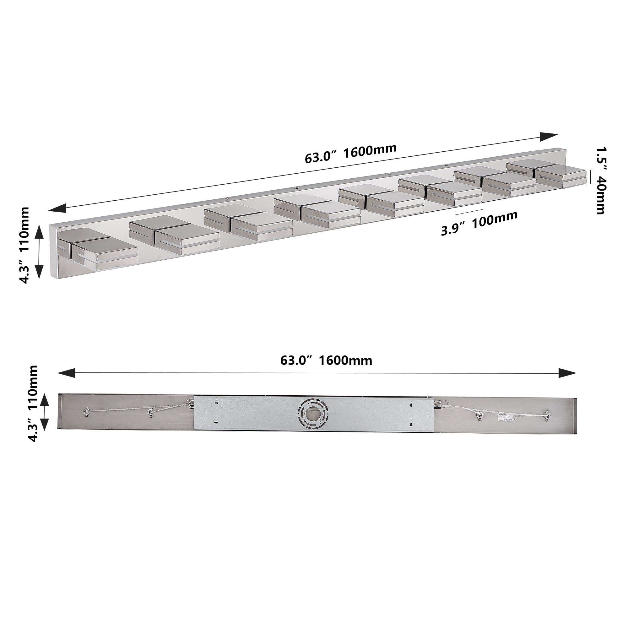 Leumius Modern 8-Light LED Vanity Light, Sleek Minimalist Design, Energy-Efficient, Easy to Install Wall Sconce for Mirror, Bathroom, Bedroom and Hallway Chrome