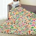 thumbnail image 6 of Pofeuu Travel Print Ultra-Soft Micro Fleece Blanket,for Bed Or Sofa,All Season Throw Blankets Flannel Blanket-80"x60", 6 of 7