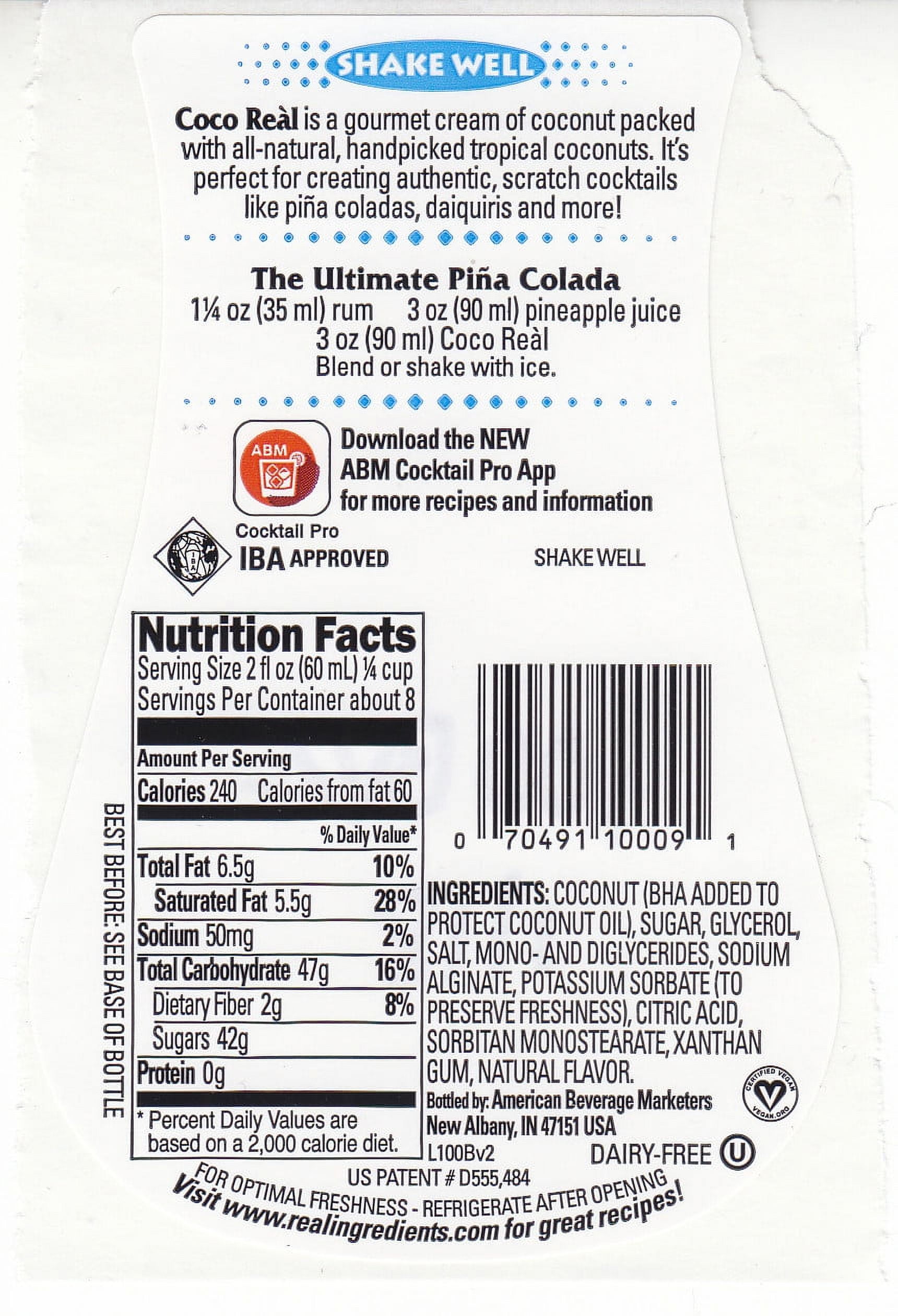 Coco Real Cream of Coconut, Plastic Bottle16.9  oz