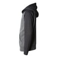 thumbnail image 2 of Independent Trading PRM15YSBZ Youth Lightweight Special Blend Raglan Zip Hood-NICKEL BODY/CARBON SLV-S, 2 of 5