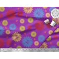 thumbnail image 2 of Soimoi Purple Cotton Cambric Fabric Artistic Floral Printed Fabric 1 Yard 42 Inch Wide, 2 of 3