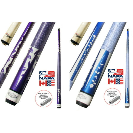 Champion Gator Purple TR6 Pool Cue Stick with Low Deflection Shaft, Cuetec Glove (12 mm, 19