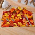 thumbnail image 3 of Scattered Maple Leaves in Autumn Kitchen Placemats 18"X12" Thanksgiving Vintage Table Mats Set of 4 Easy to Care for Dining Kitchen Restaurant Table, 3 of 6