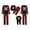 Red Black, variant on Family Matching Pajamas Set Cartoon Print Tops and Plaid Pant Sleepwear