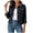 Black, variant on Women's Denim Jackets Cropped Long Sleeve Basic Button Down Crop Jean Shacket with Pockets