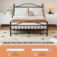 thumbnail image 5 of Full Size Metal Platform Bed Frame with Victorian Style Wrought Iron-Art Headboard and Footboard,Mattress Foundation,Under Bed Storage,Noise Free,Easy Assembly,No Box Spring Required,Black, 5 of 9