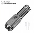 thumbnail image 2 of Linterna de luz fuerte, recargable, para uso doméstico, duradera, fuerte, para exteriores, súper brillante, con zoom remoto, pequeña, portátil, linterna de mano, 2 of 2
