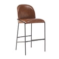 thumbnail image 6 of Olurrisa Indoor Metal Upholstered Barstool, Antique Bronze Finish Frame with Brown Faux Leather, Set of 2, 6 of 8