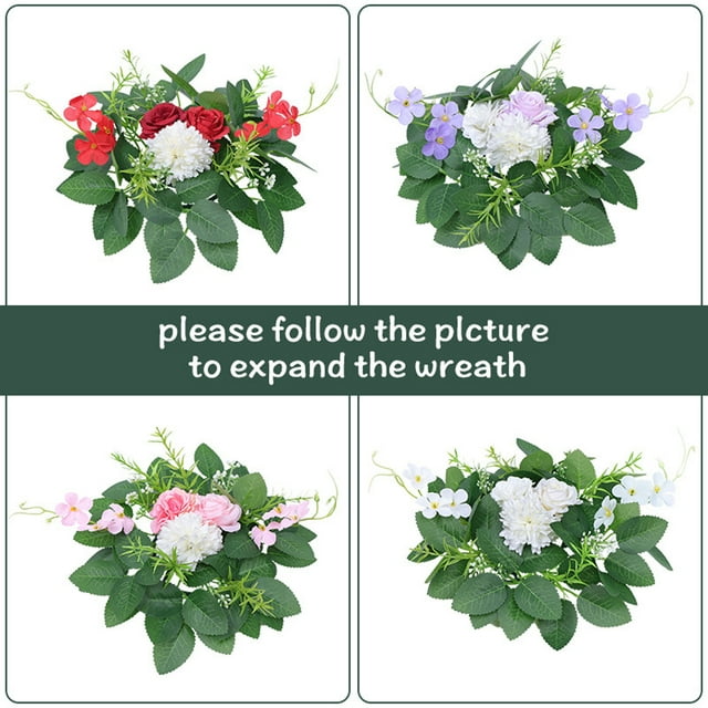 mfyjkho Candelabro de flores artificiales para decoración de sala de estar o comedor, portavelas con forma de rosa, para uso en interiores y exteriores, 1 pieza