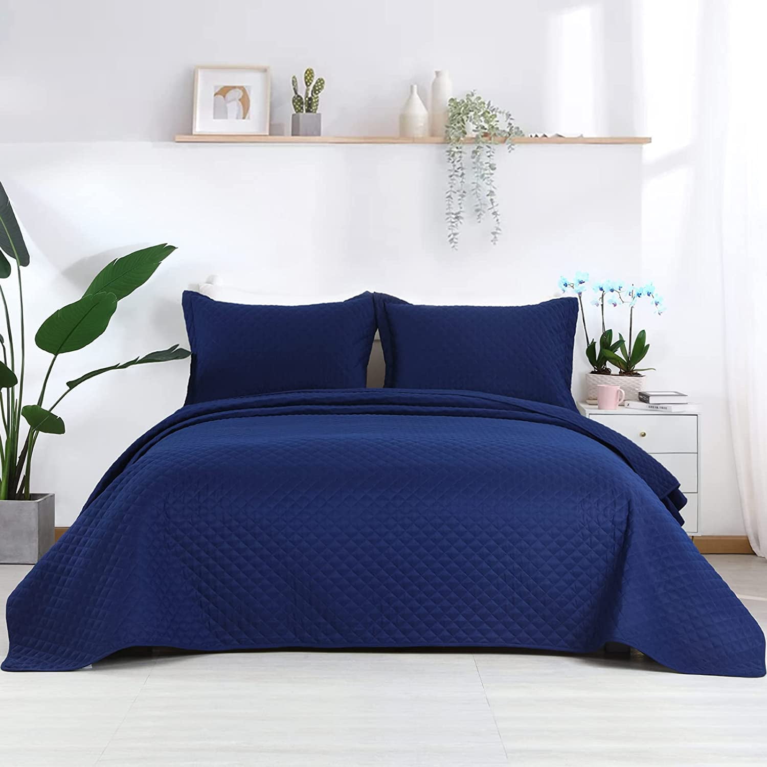 3 Piece Oversized King Quilt Set Bedspread 120x120 Reversible