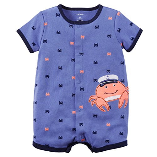 Carter/'s Baby Boys/' Crab Snap-up Cotton Romper 24 Months