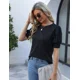 thumbnail image 5 of Blusa Manga Corta Abullonada Para Mujer Camiseta Ajustada, 5 of 5