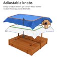 thumbnail image 6 of Wood Sandbox with Cover,Sand Box with 2 Bench Seats for Aged 3-8 Years Old,Sand Boxes for Backyard Garden,Sand Pit for Beach Patio Outdoor Children Outdoor Wooden Playset - Upgrade Retractable Roof, 6 of 8