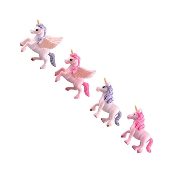 HONMEET Flying Horse Model Decor, Assorted Colors, Resin, Adorable Design, Home and Party, 4Pcs