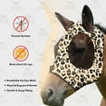 thumbnail image 2 of Harrison Howard Stretch, Breathable, UV Protective Fly Mask with Mesh Eye Opening for Full Visibility and Ventilating Ear Covers Leopard Print, 2 of 3