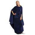 thumbnail image 3 of Catalonia Fleece Wearable Blanket Poncho for Adult Women Men, Wrap Blanket Cape with Pocket |Warm,Soft, Cozy,Snuggly, Comfort Gift, No Sleeves|All Season, Navy, 3 of 6