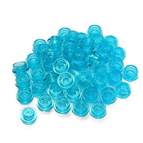 Refacciones LEGO 100 Placas Redondas Transparentes Azules 1x1 LEGO