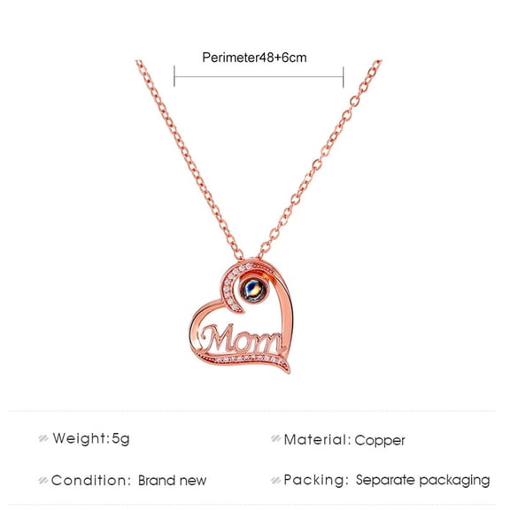 JeashCHAT Mother's Day Necklace Heart Letter Pendant Necklace Mom Birthday Gift Best Mom Necklace Gift for Mother