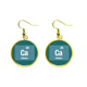 thumbnail image 1 of CA calcio elemento químico ciencia Ear Dangle Golden Drop Earring Jewelry Mujer Unbranded M, 1 of 3