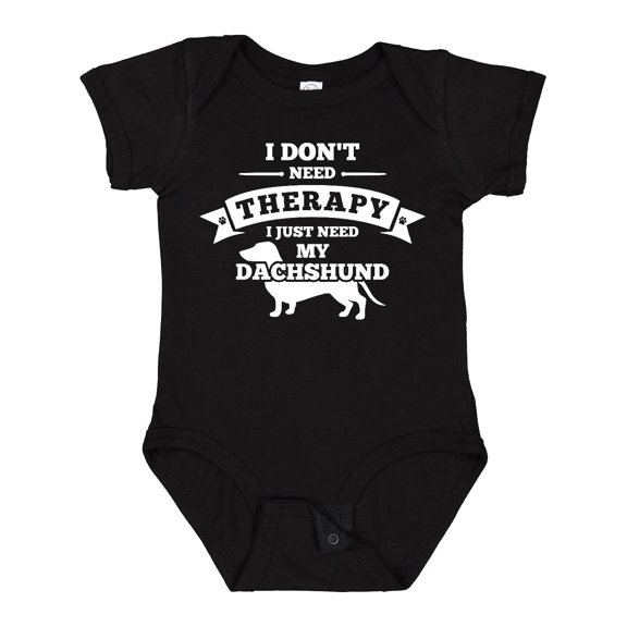 Inktastic No Therapy Dachshund Boys or Girls Baby Bodysuit